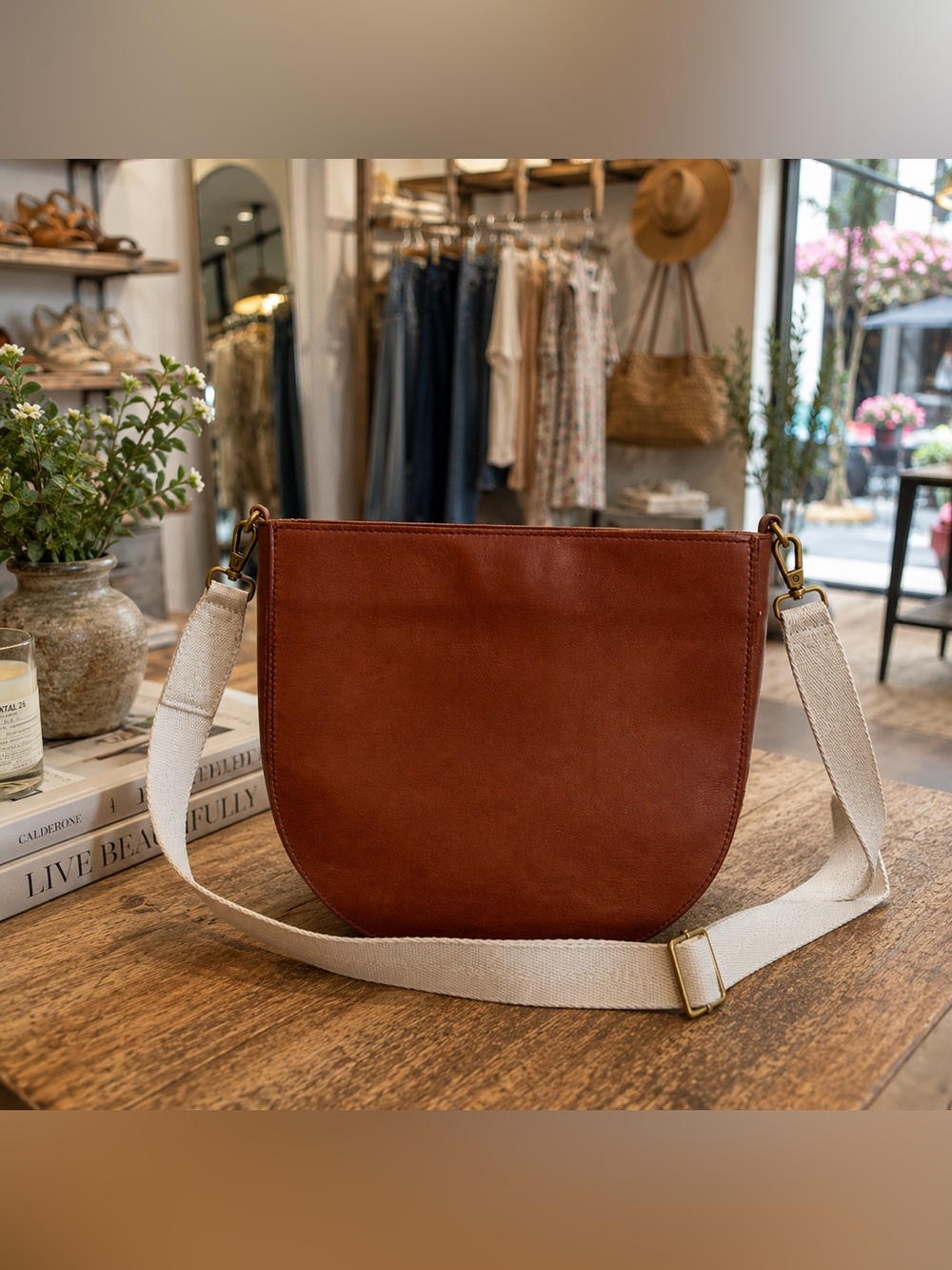 Madewell The Transport Saddlebag Leather Crossbody Bag English Saddle NWT